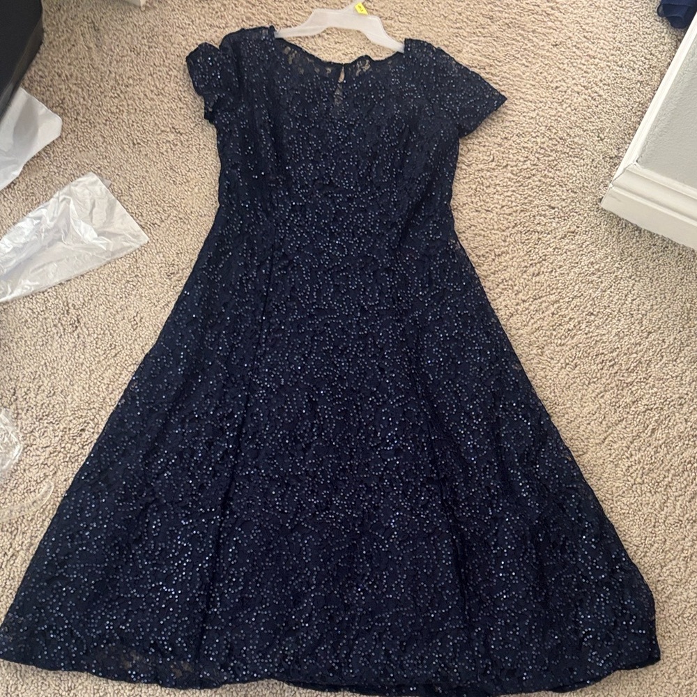 SLNY Sparkling Navy Maxi Dress